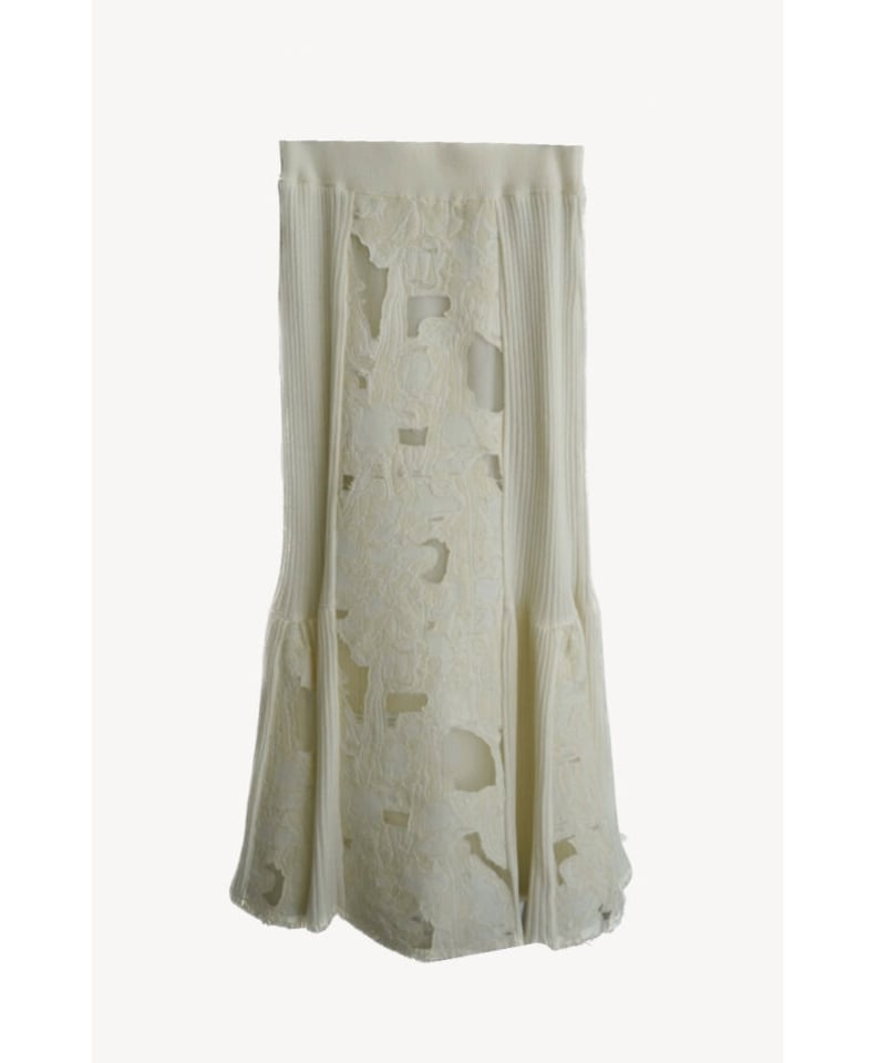 ウエスト最大76cmAcka jacquard knit skirt（ivory）