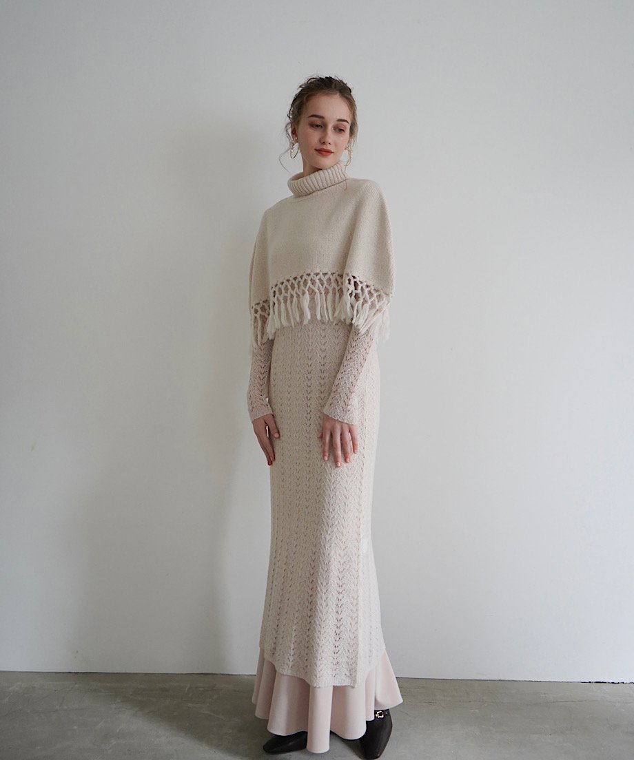 cape ami knit one-piece (ivory) | 【Acka.】エーシーケー