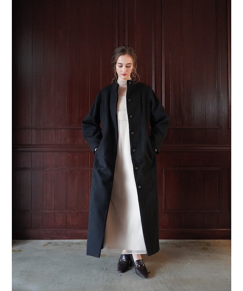 knit muffler long coat（black） | 【Acka.】エーシーケーエー...