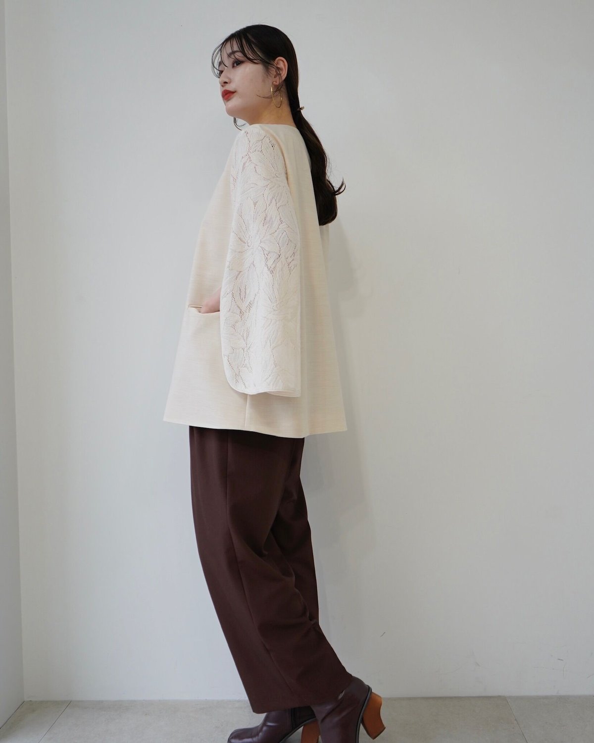 最終値下げACKA lace sleeve jacket（ivory）