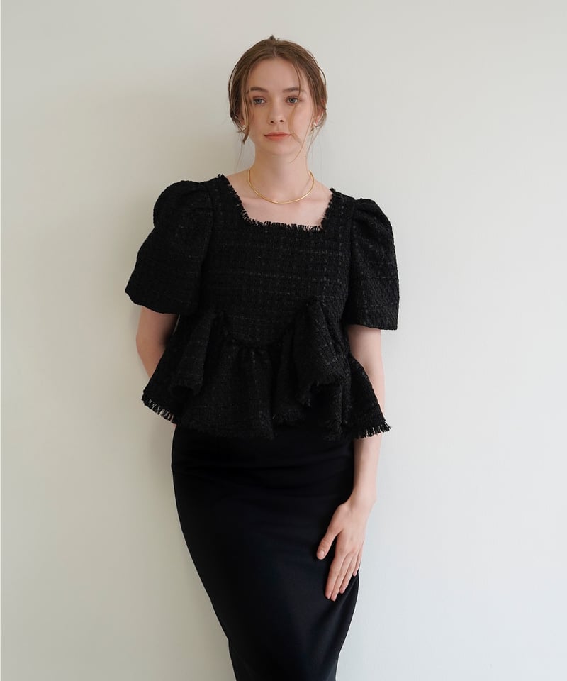 tweed peplum tops | Acka.｜ エーシーケーエー｜公式オンラインストア
