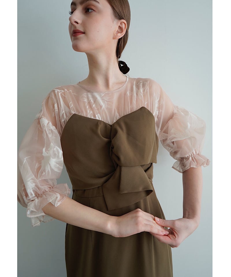 翌日発送可能】 【acka】sheer dress（black） puff ドレス - www