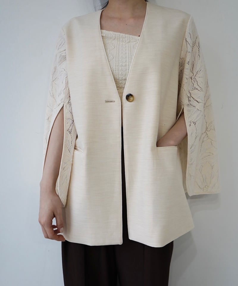 最終値下げACKA lace sleeve jacket（ivory）