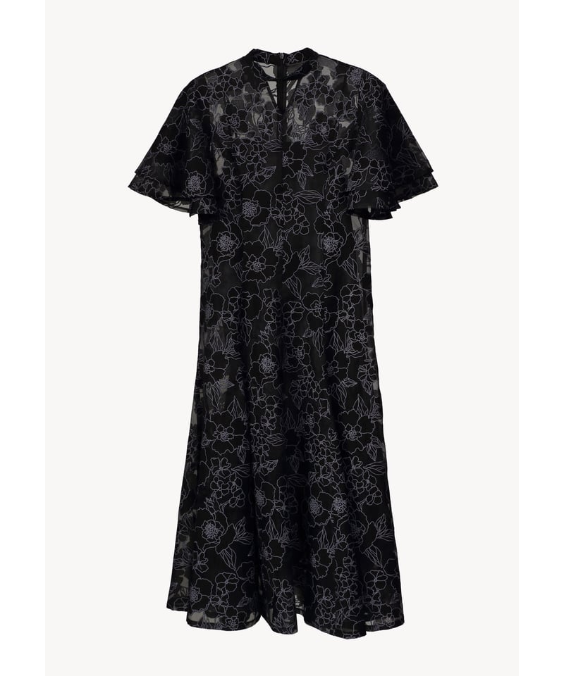 all sheer flower dress（black navy） | 【Acka.】エーシ