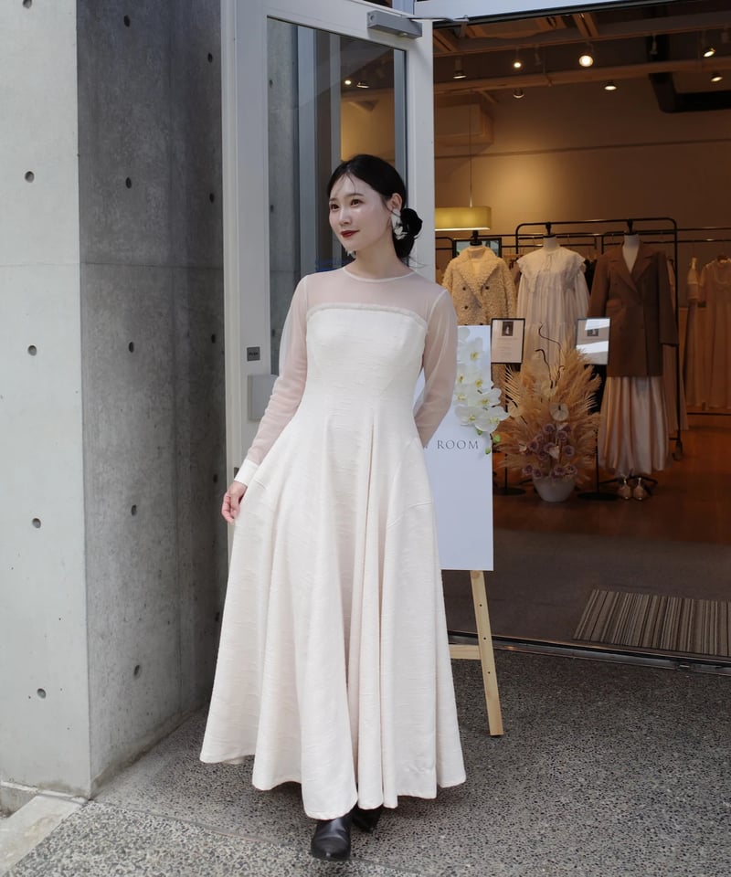 sheer tweed cocoon dress | Acka.| エーシーケーエー|公式オン sheer tweed cocoon dress | Acka.| エーシーケーエー|公式オン