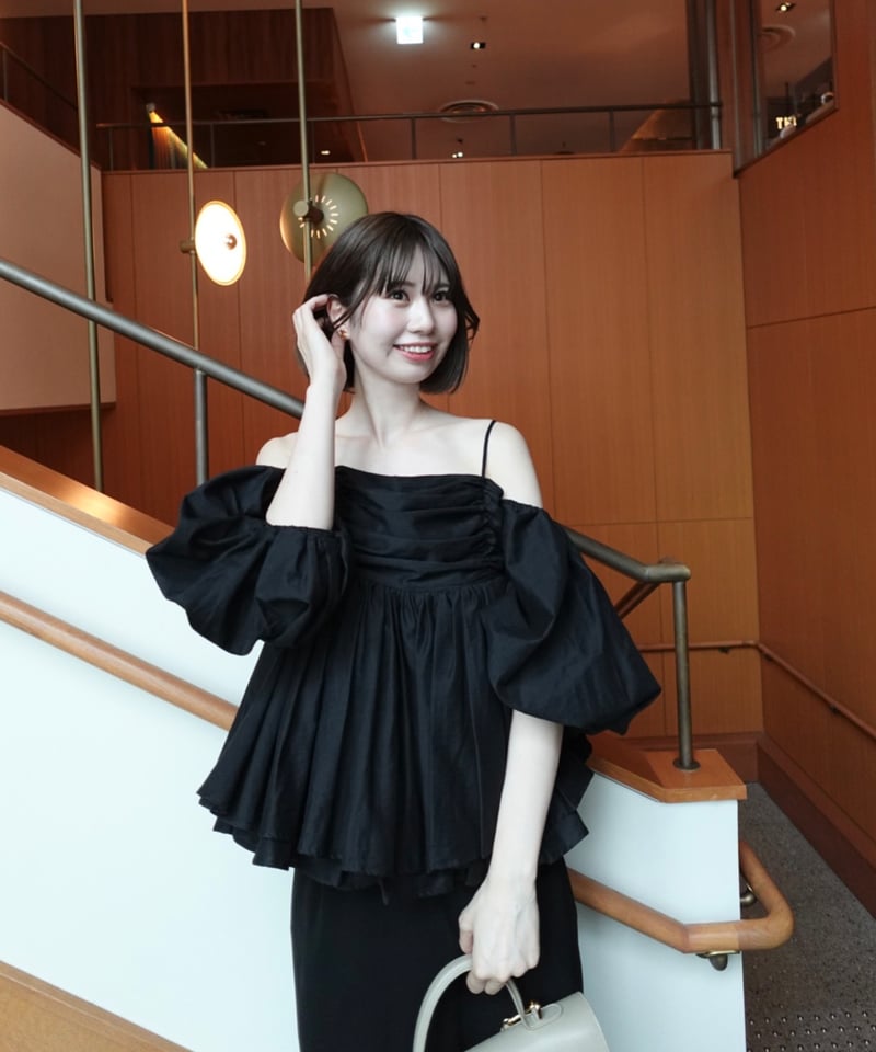 Acka 2024summer bag puffy gather blouse