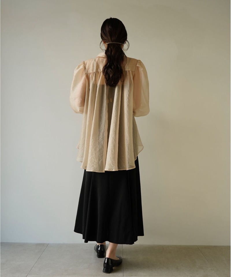 acka puff sheer shirt