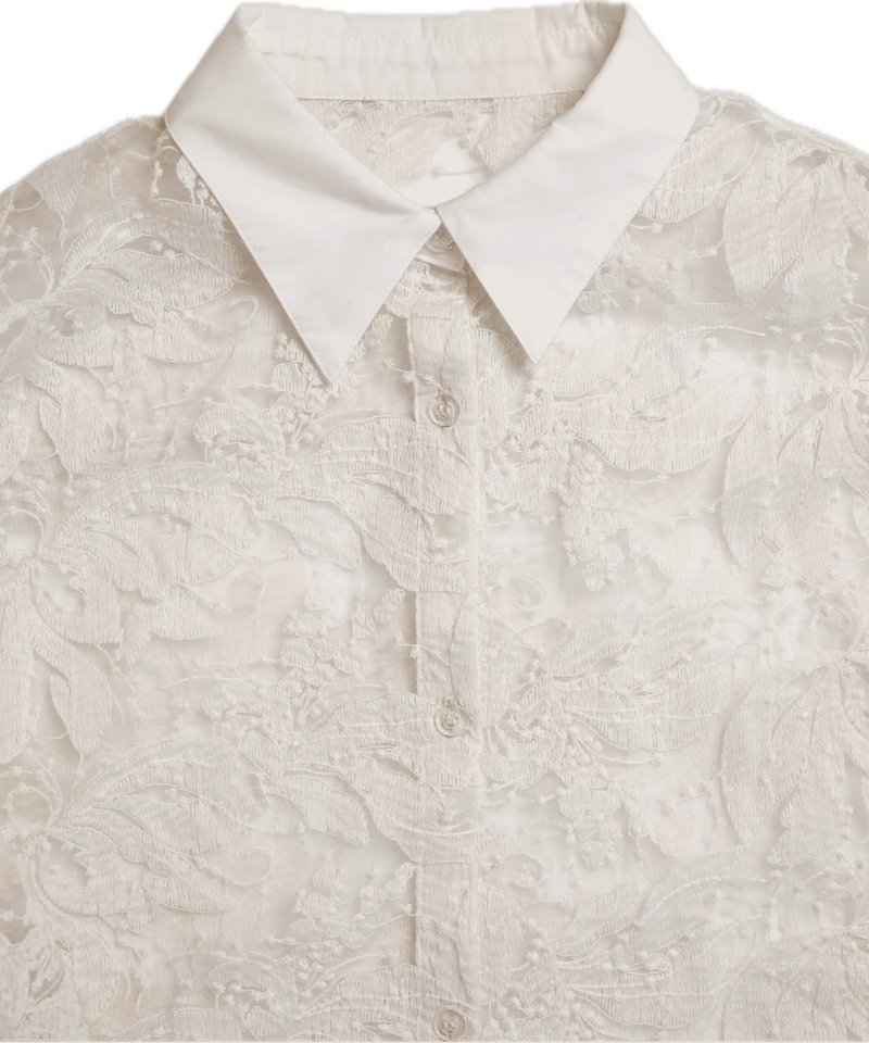 トップス Acka sheer embroidery shirt sheer embroidery shirt – Acka online store