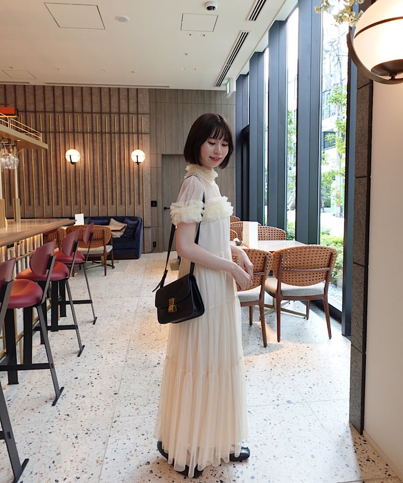 sheer shoulder dress（ivory） | 【Acka.】エーシーケーエー｜公