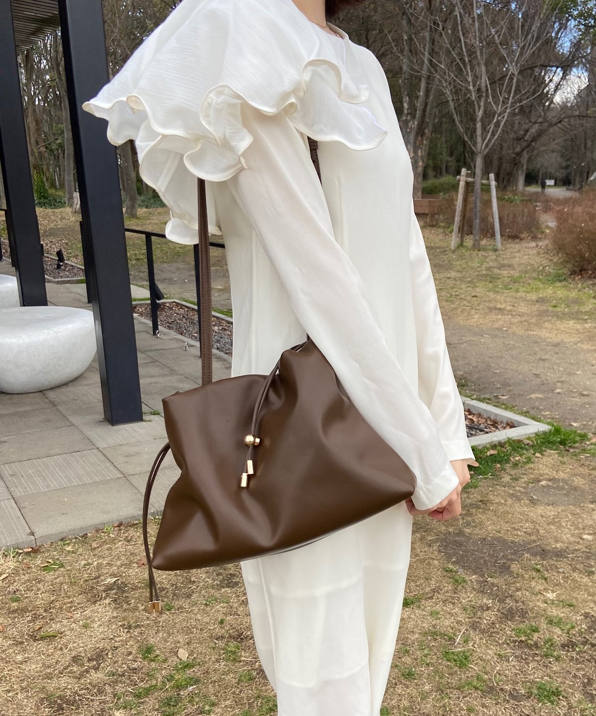 ワンピース acka balloon sleeve pencil one-piece - ワンピース