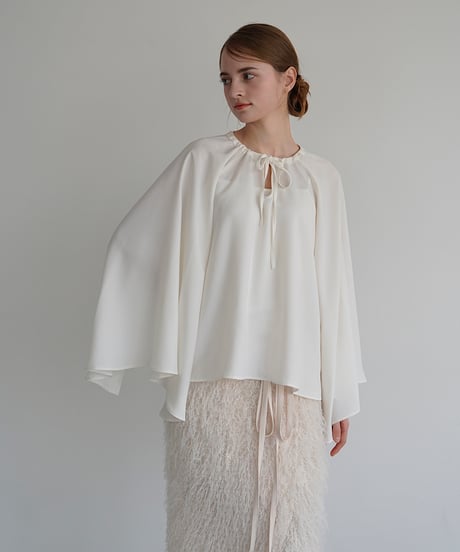 flare slit blouse ( white )