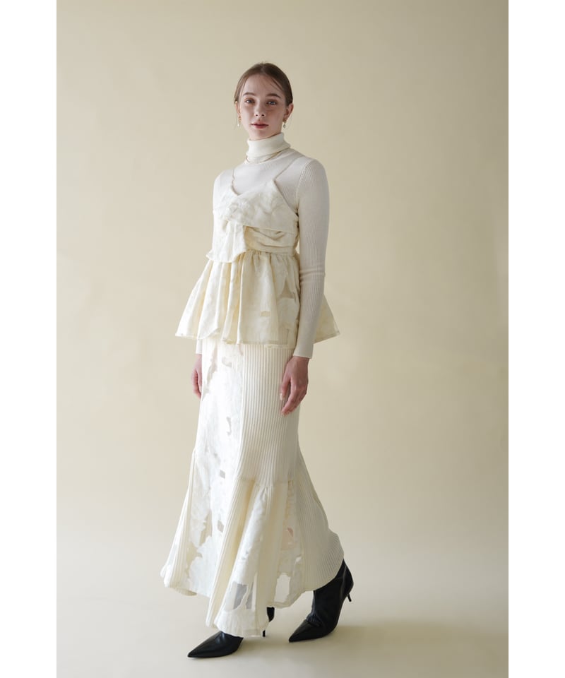 トップス Acka jacquard peplum bustier flower peplum blouse – Acka online store