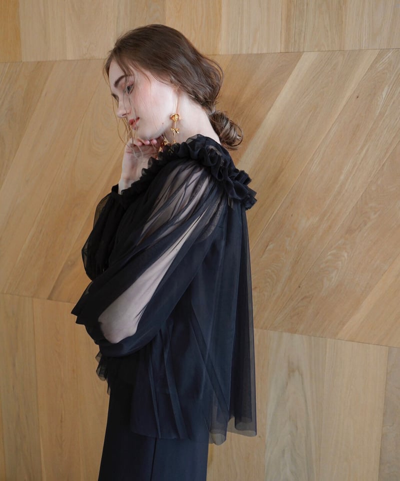 gather tulle blouse（black） | 【Acka.】エーシーケーエー｜公式...