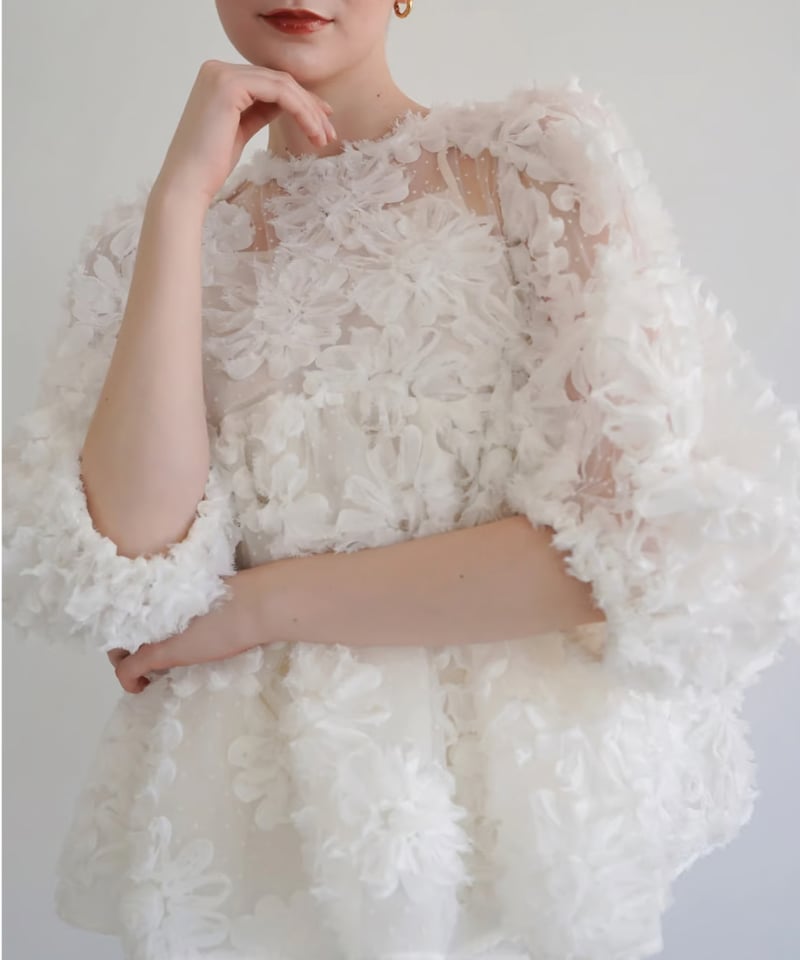 本日限定価格】Acka flower peplum blouse