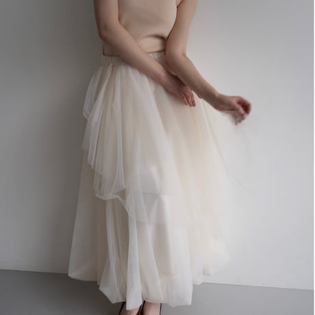 tiered tulle skirt ( white )