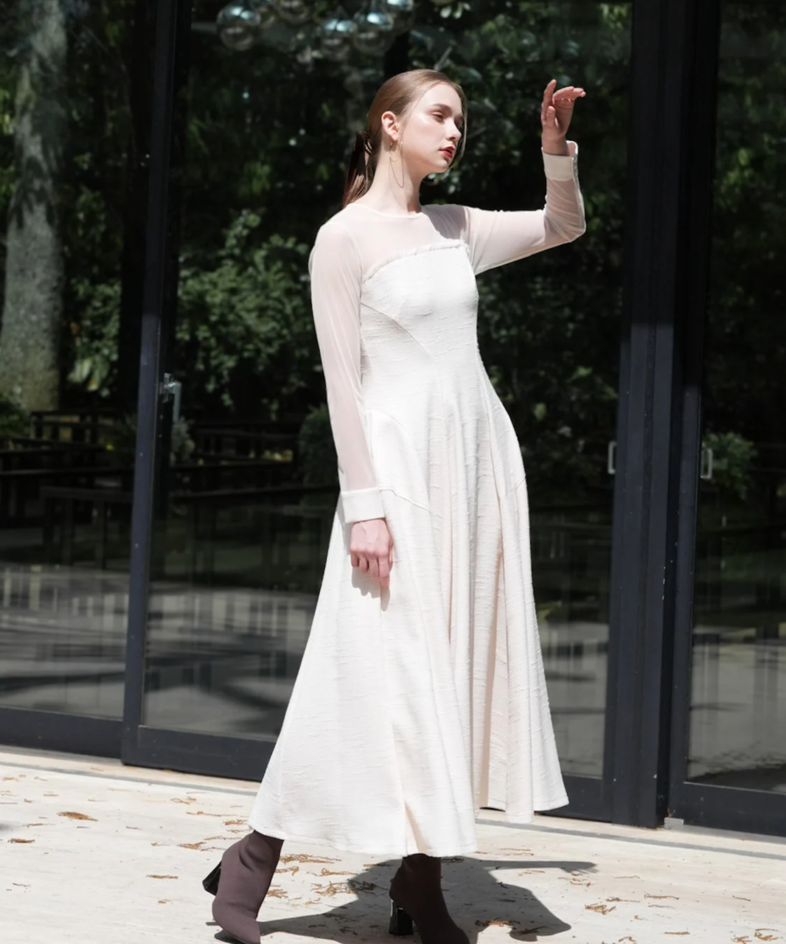 sheer tweed cocoon dress | Acka.| エーシーケーエー|公式オン sheer tweed cocoon dress | Acka.| エーシーケーエー|公式オン