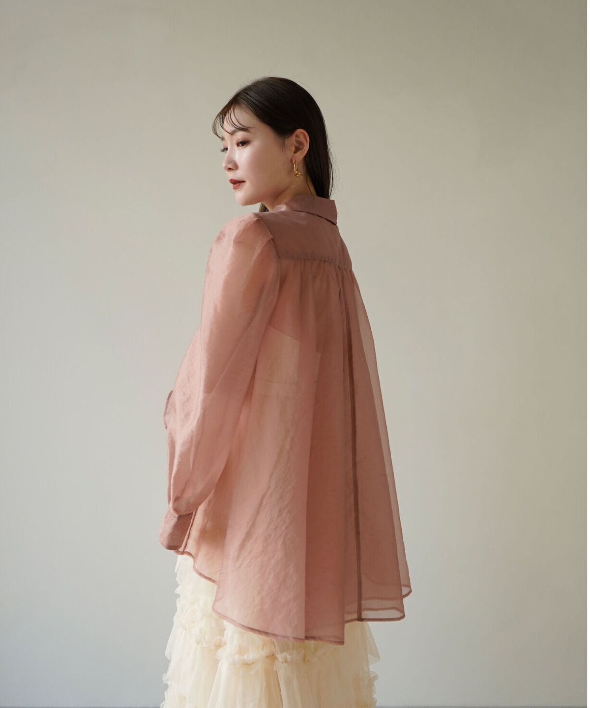 acka slit sheer shirt