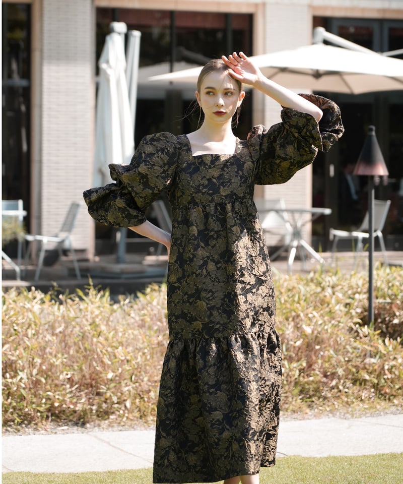 jacquard volume dress | Acka.｜ エーシーケーエー｜公式オンラインストア