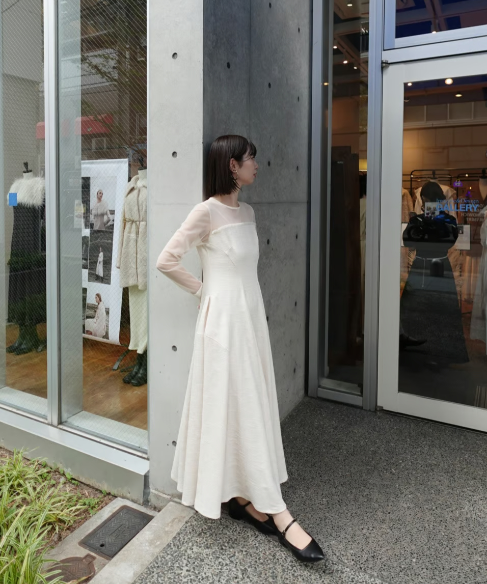 sheer tweed cocoon dress | Acka.| エーシーケーエー|公式オン sheer tweed cocoon dress | Acka.| エーシーケーエー|公式オン