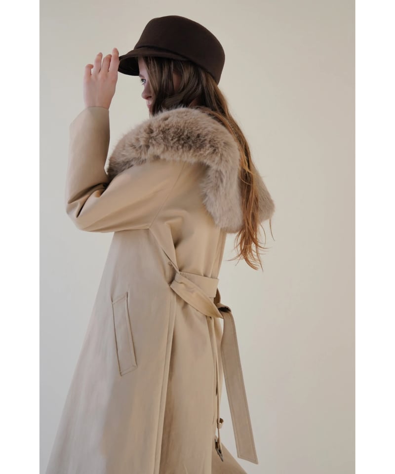 fur collar trench coat | Acka.｜ エーシーケーエー｜公式オンライ