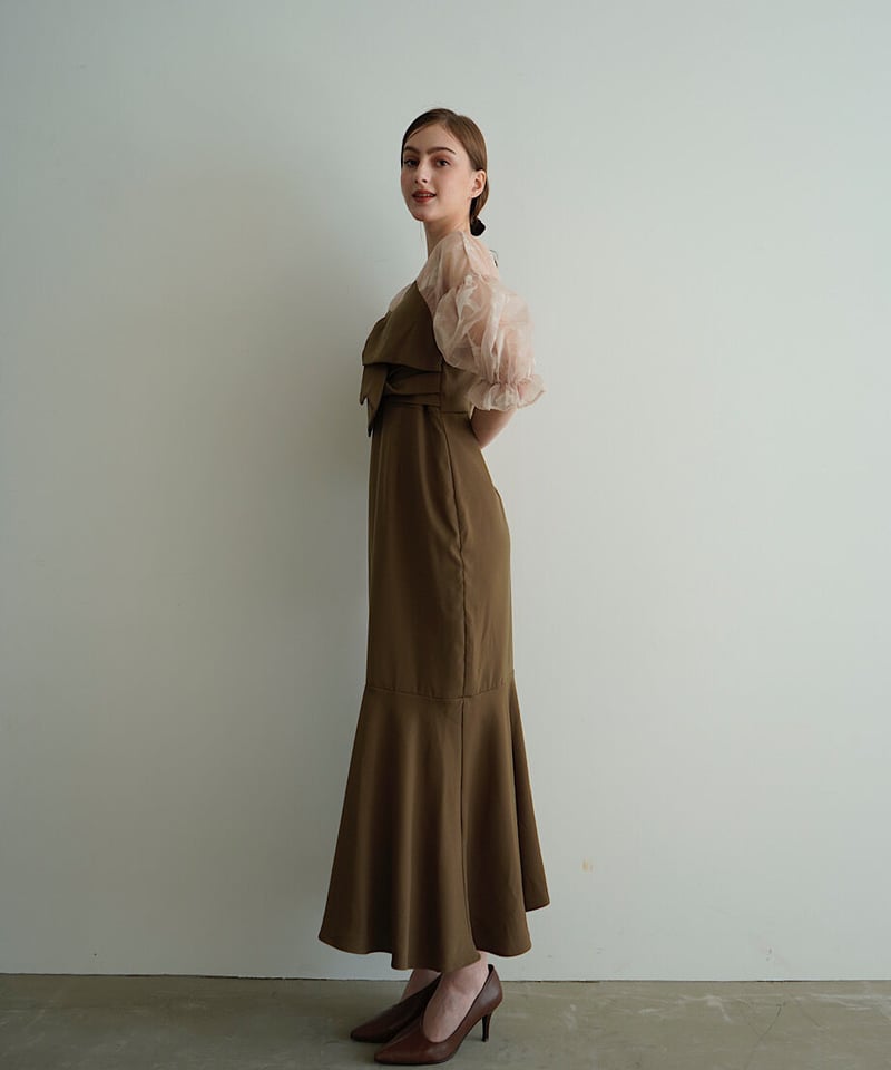 sheer puff dress（brown） | 【Acka.】エーシーケーエー｜公式オンラ