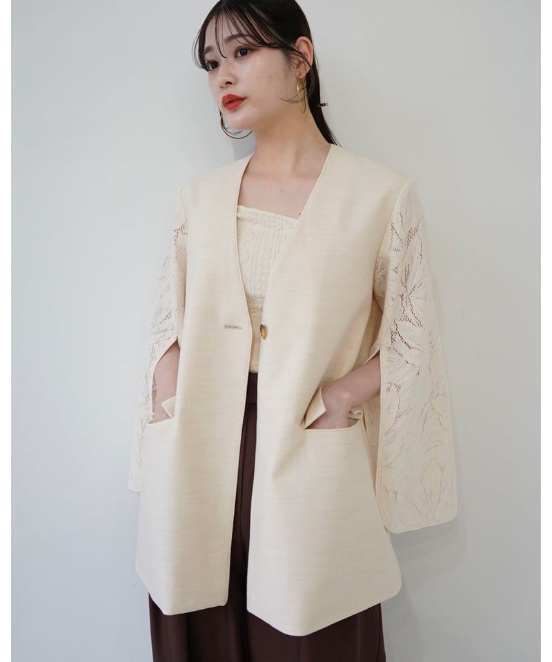 acka lace sleeve jacket（ivory）