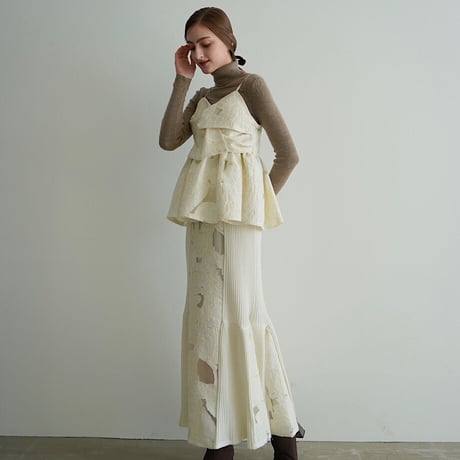 jacquard knit skirt（ivory）