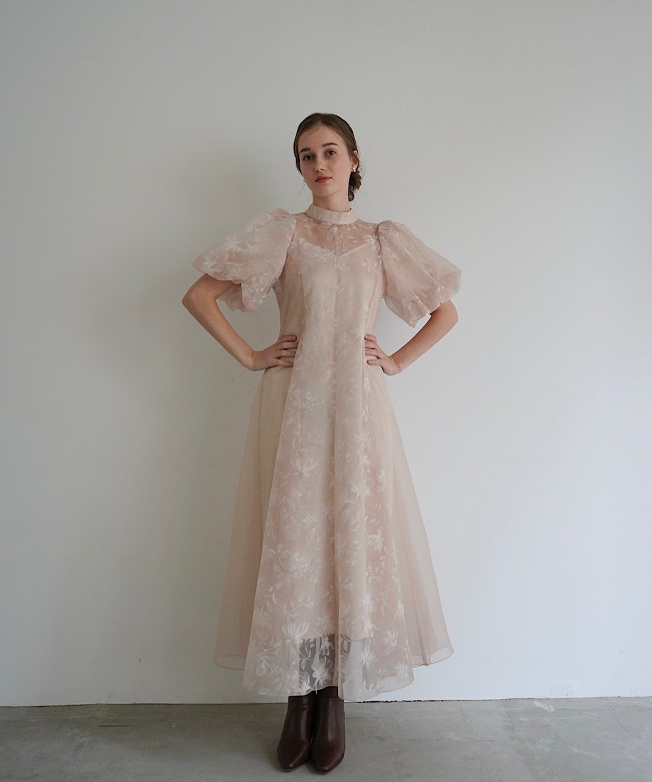 puffy sheer flower dress | Acka.｜ エーシーケーエー｜公式オン