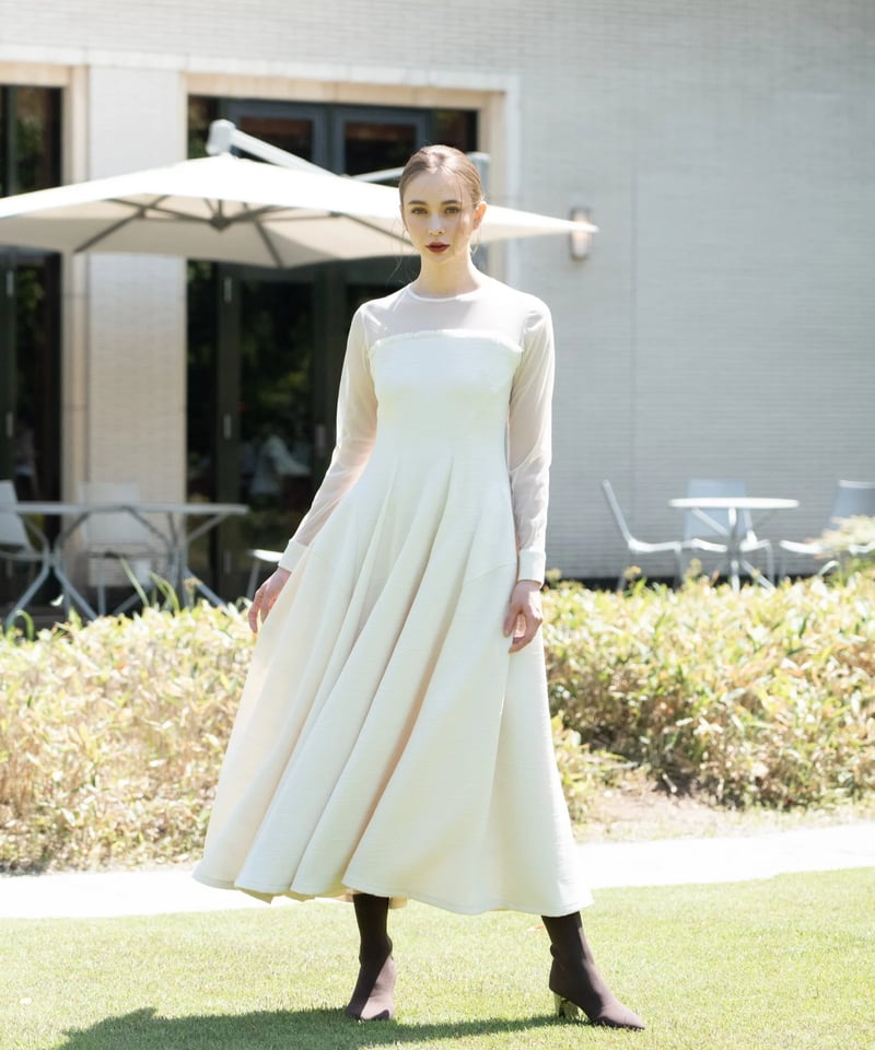 sheer tweed cocoon dress | Acka.| エーシーケーエー|公式オン sheer tweed cocoon dress | Acka.| エーシーケーエー|公式オン