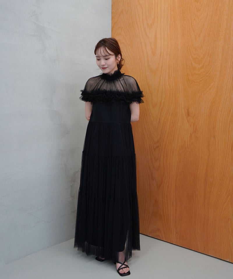 sheer shoulder dress（black） | 【Acka.】エーシーケーエー｜公