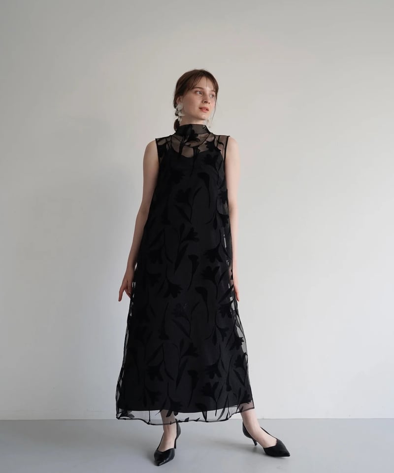 Acka originalflower onepiece black size1 Acka.（エーシーケーエー