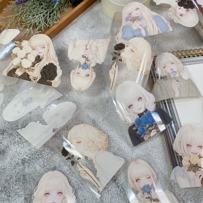 ローズガールPETテープ ハル×文具女子オリジナル フィルムテープ