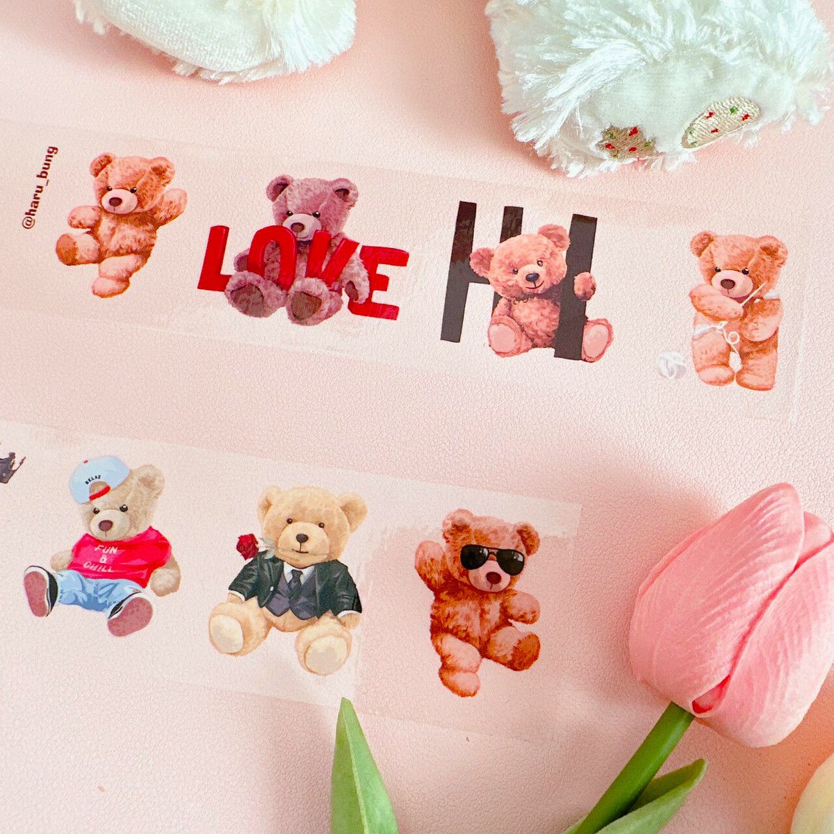LOVEテディーベア クリア OPPテープ | ハル×文具女子の文具専門店