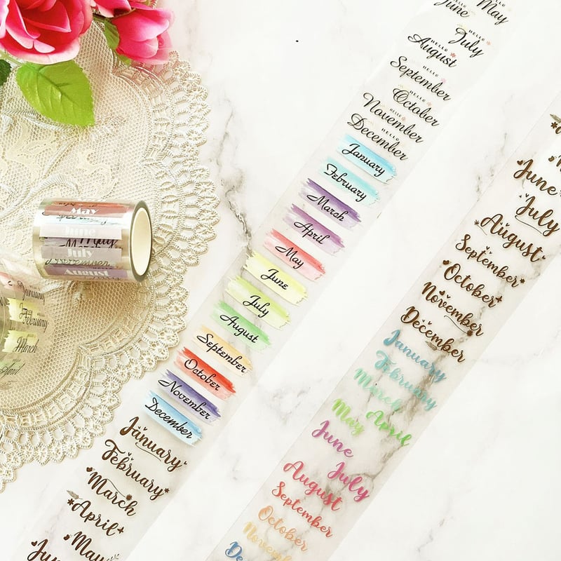 マンスリー（月）PETテープ ハル×文具女子オリジナル フィルムテープ