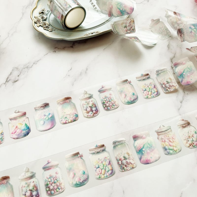 瓶入りキャンディーPETテープ ハル×文具女子オリジナル フィルムテープ