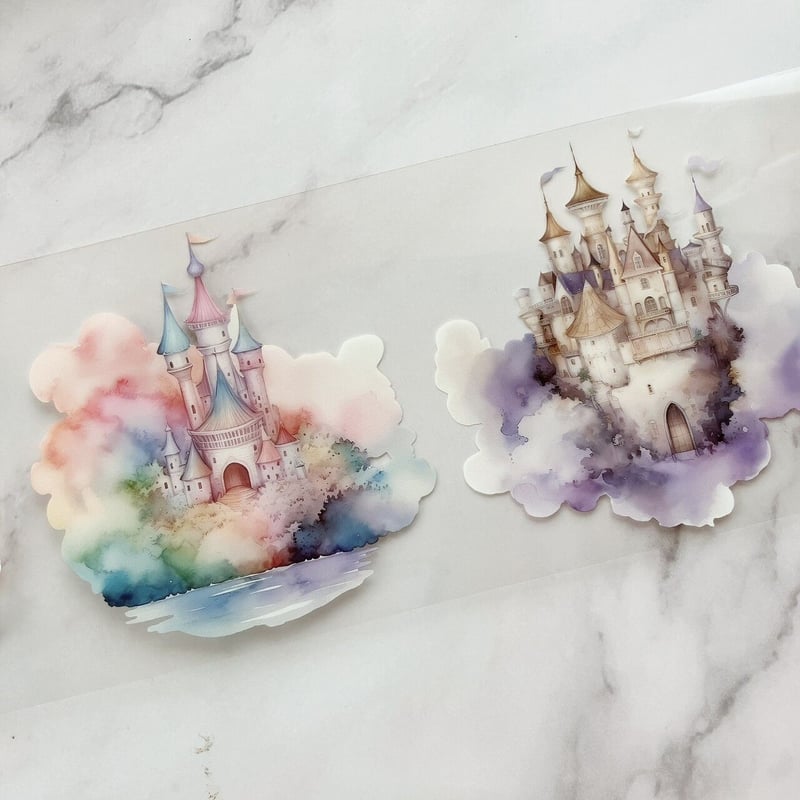 teatea.さん、ハル×文具女子さん コラボ 女の子 PETテープ 夢のお城PETテープ ハル×文具女子オリジナル フィルムテープ | ハル