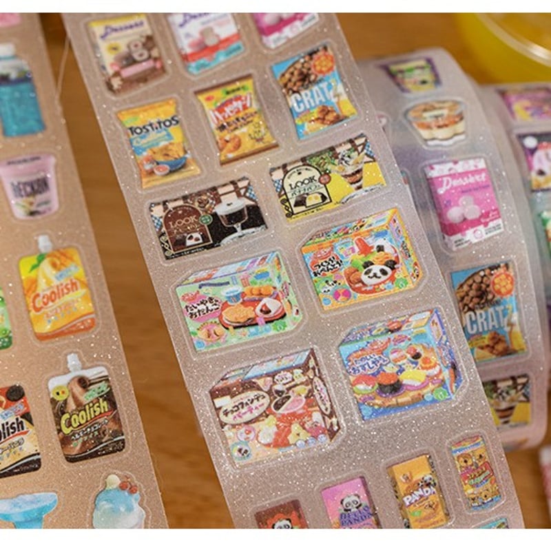 キラキラ食べ物ロールシール 0915-3 | ハル×文具女子の文具専門店
