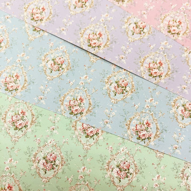 デザペ】 ロココフラワーデザインペーパー | ハル×文具女子の文具専門店