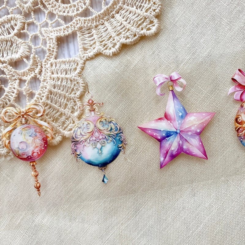 キラキラピンクオーナメントPETテープ ハル×文具女子オリジナル