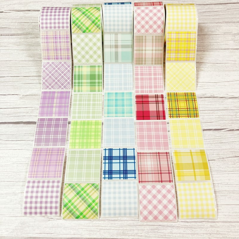 カラフルチェック ロールシール | ハル×文具女子の文具専門店