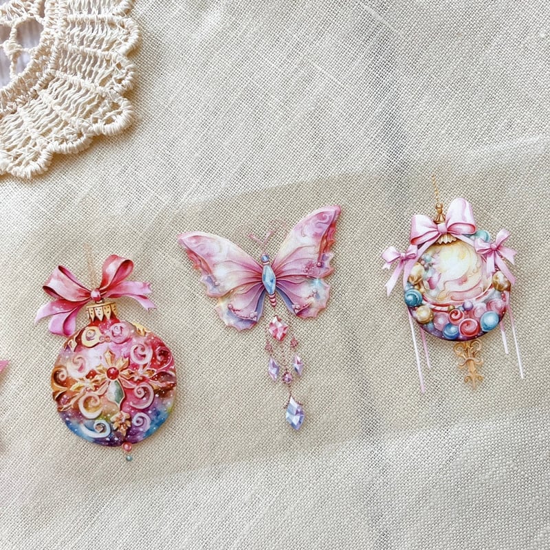 キラキラピンクオーナメントPETテープ ハル×文具女子オリジナル