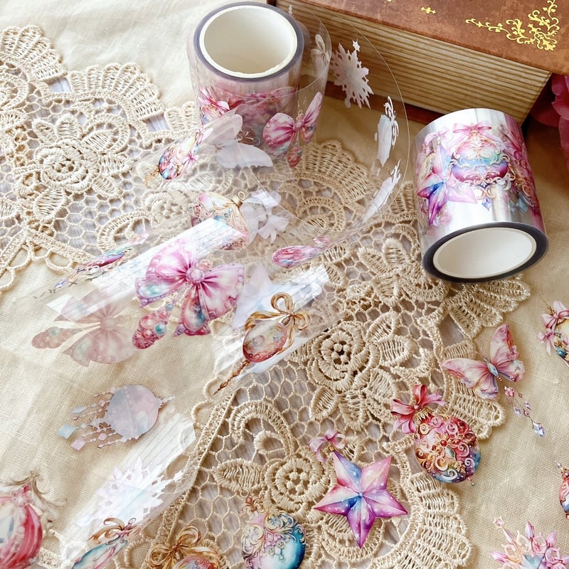 キラキラピンクオーナメントPETテープ ハル×文具女子オリジナル