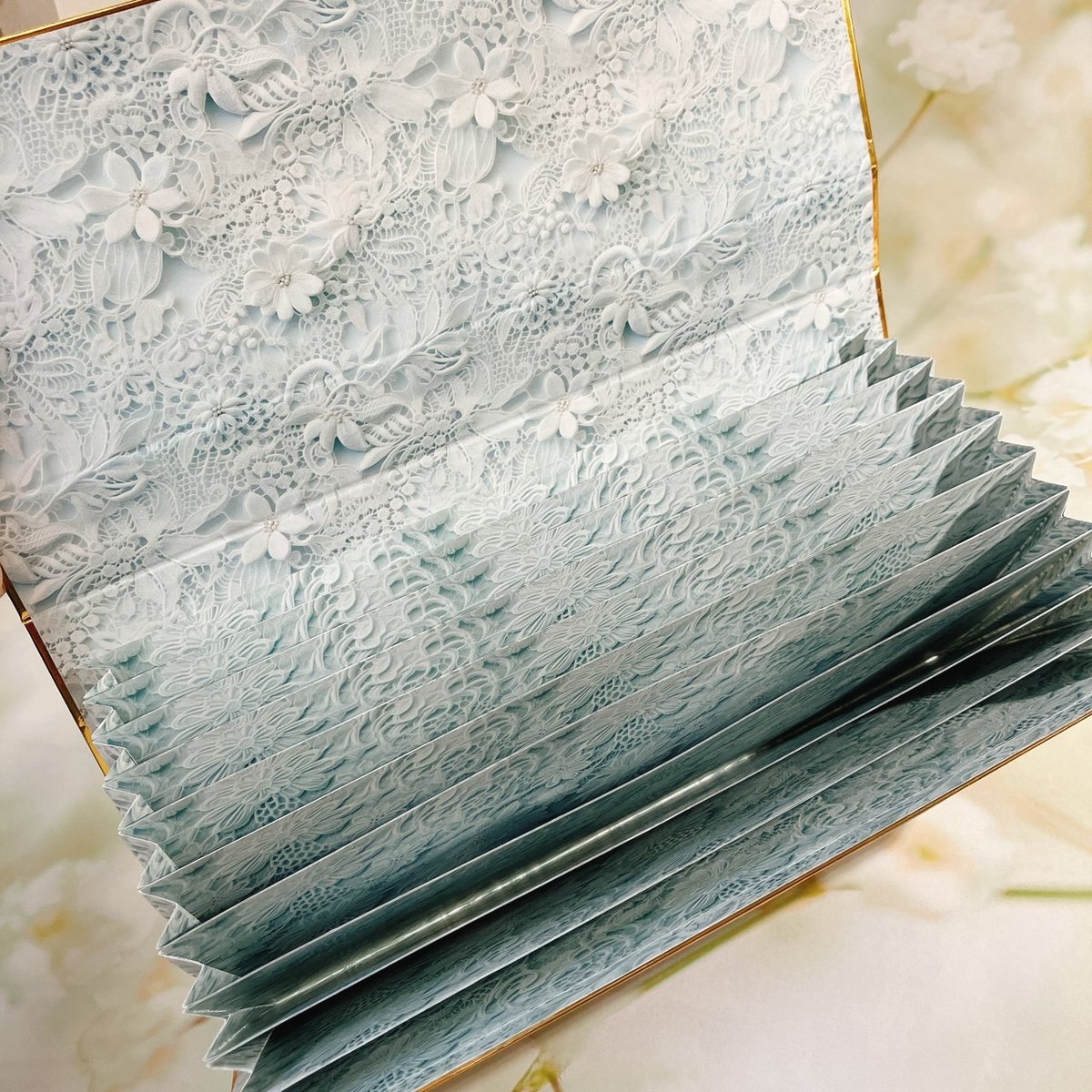 軟質蛇腹ファイル08/レザー＆パール風デザイン