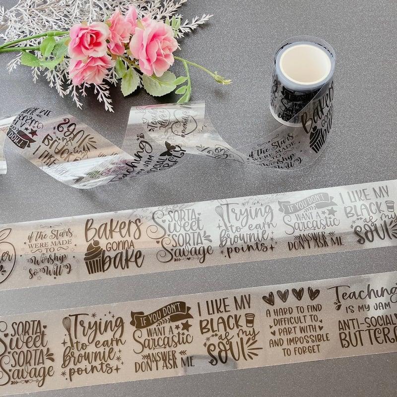 モノクロ】英字ロゴPETテープ ハル×文具女子オリジナル フィルムテープ