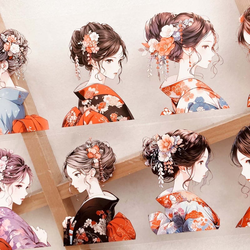 和服美人PETテープ Sサイズ ハル×文具女子オリジナル フィルムテープ