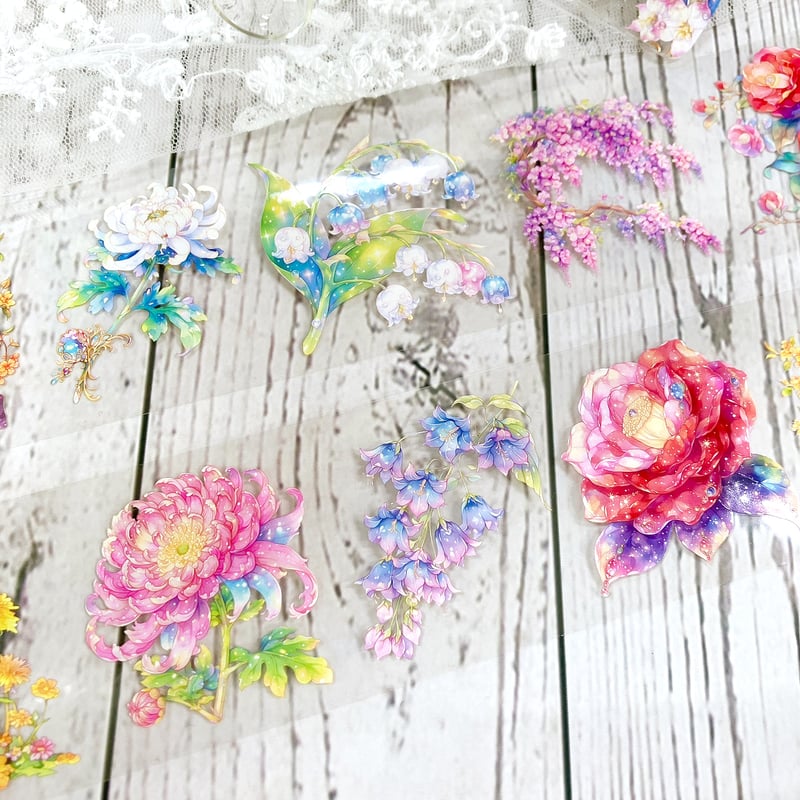 スパークリング【花】PETテープ ハル×文具女子オリジナル フィルム