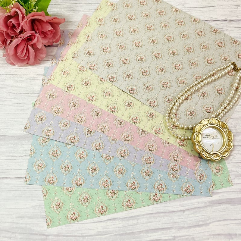 デザペ】 ロココフラワーデザインペーパー | ハル×文具女子の文具専門店