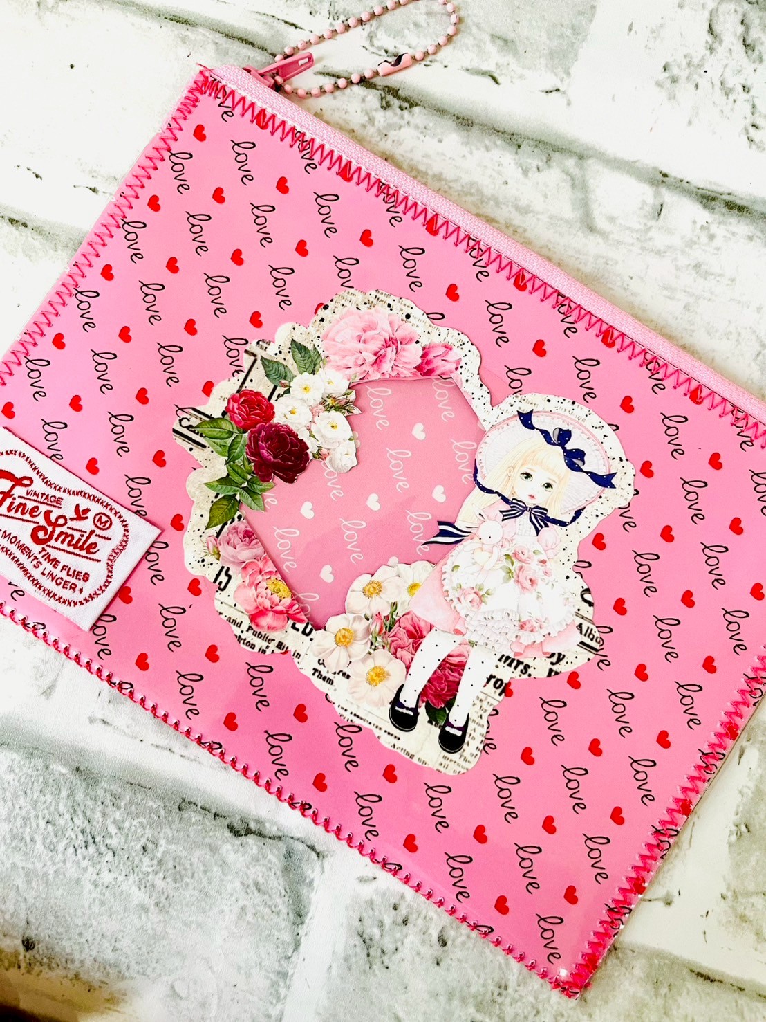 SOLD◇ハンドメイド ポーチ ハニーチューン 廃盤 ピンクうさぎ ハート