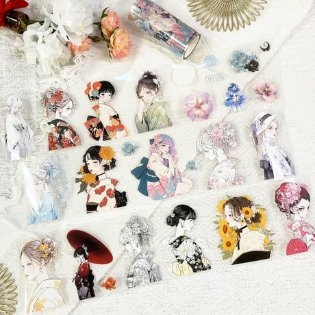 teatea.さん、ハル×文具女子さん コラボ 女の子 PETテープ teatea.×ハル×文具女子 コラボPETテープ リボンガール