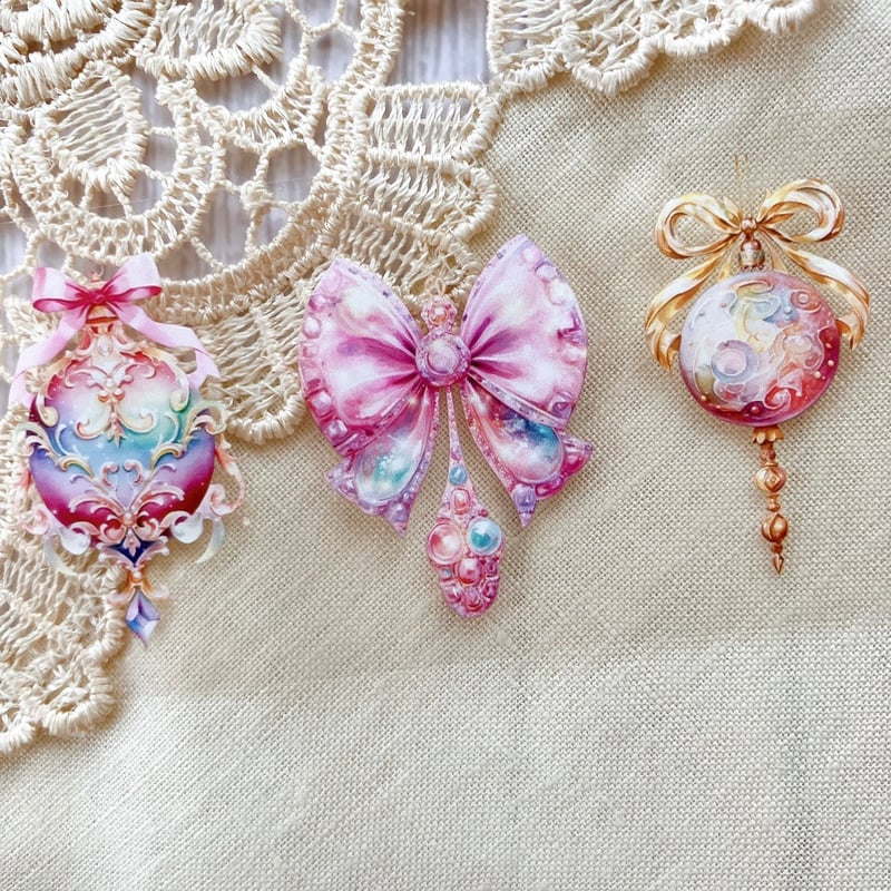 キラキラピンクオーナメントPETテープ ハル×文具女子オリジナル